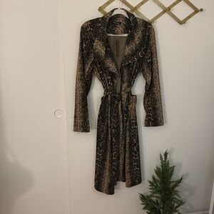 Stella Luce Snakeskin Print Trench Coat Size Large
